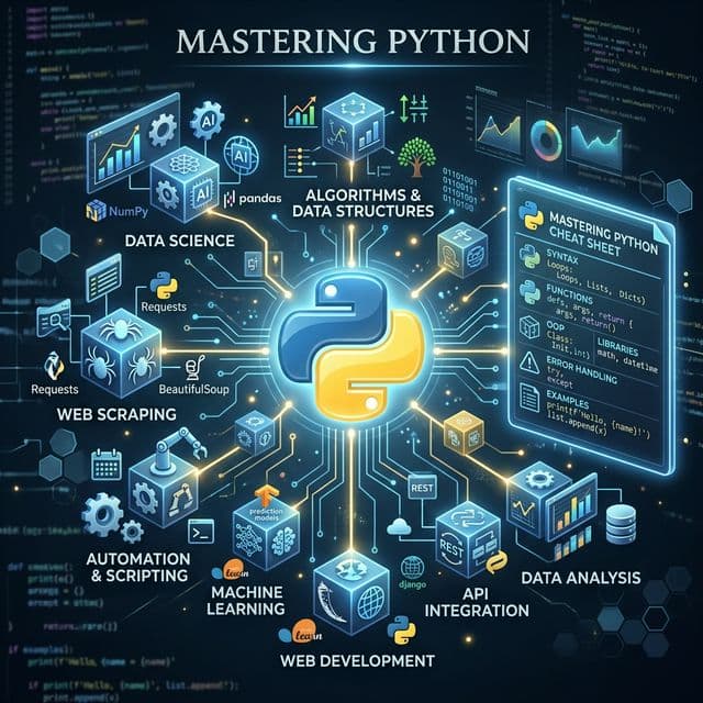 Mastering Python: From Beginner to Expert with Essential Cheat Sheet